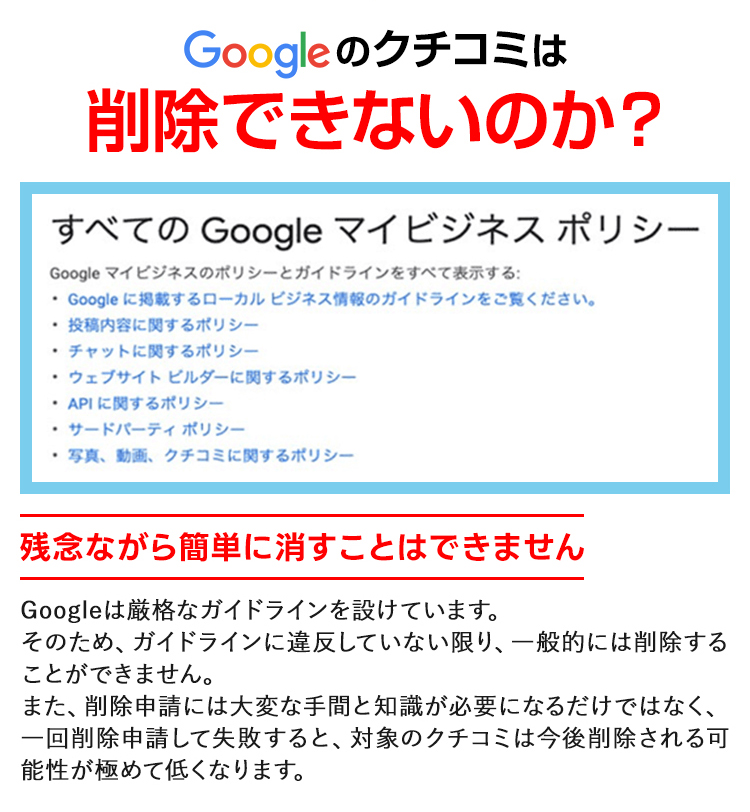 Googleのクチコミは削除できないのか?